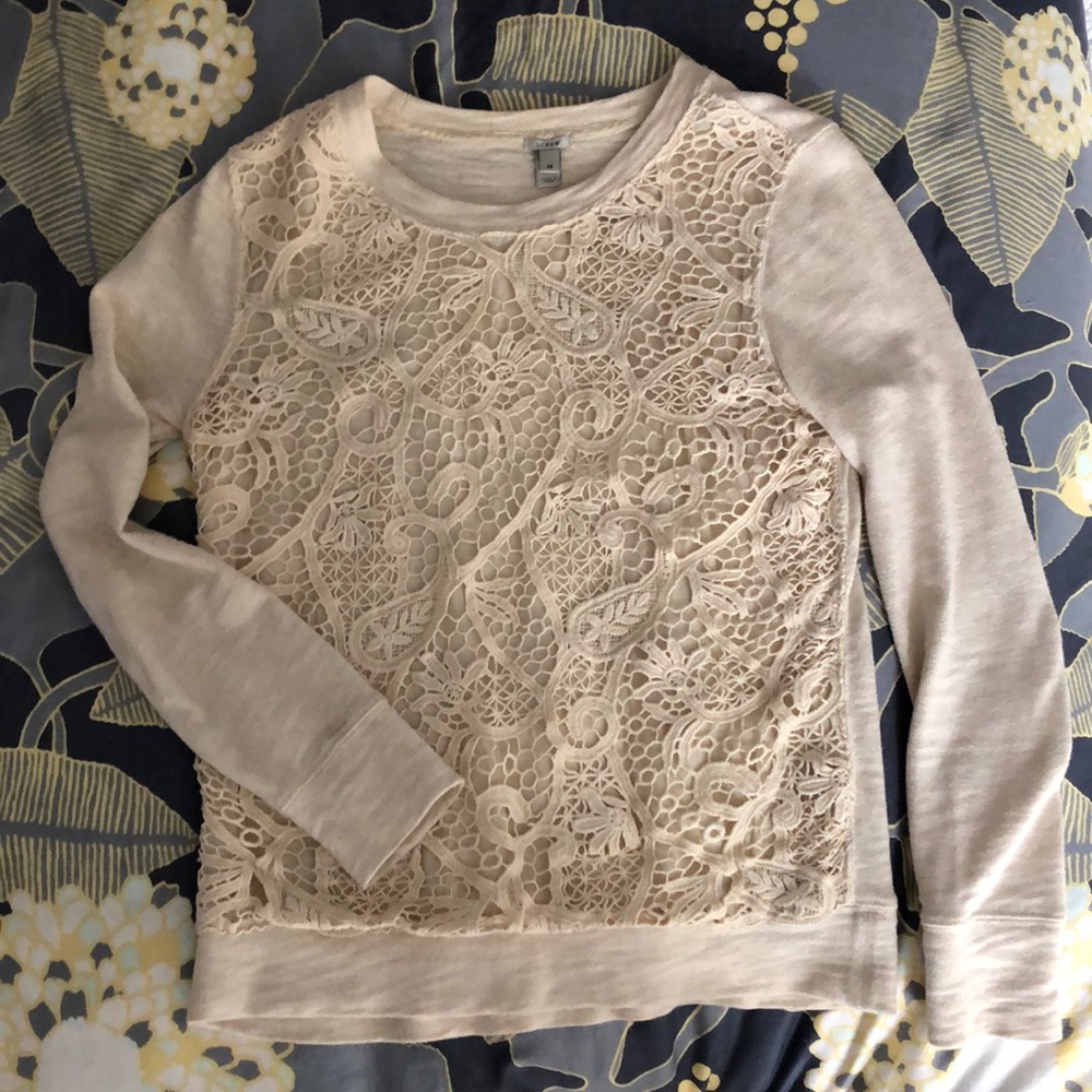 J. Crew lace sweatshirt